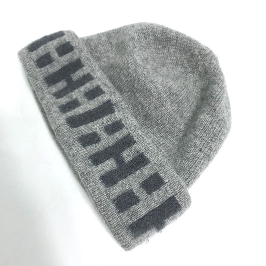 HERMES Knit hat Cashmere, Nylon, Polyester gray Beanie knit cap Beanie unisex(Unisex) Used