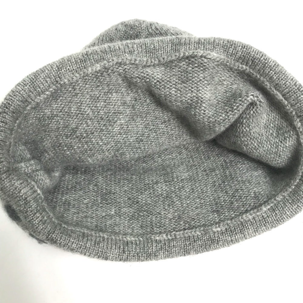 HERMES Knit hat Cashmere, Nylon, Polyester gray Beanie knit cap Beanie unisex(Unisex) Used