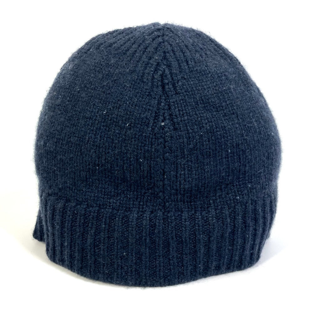 HERMES Knit hat cashmere black Beanie Beanie mens L Used