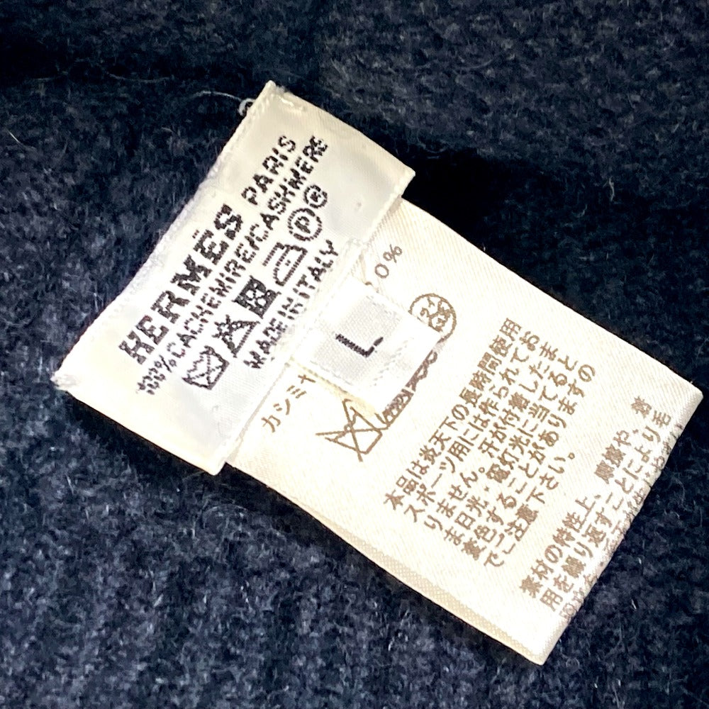 HERMES Knit hat cashmere black Beanie Beanie mens L Used