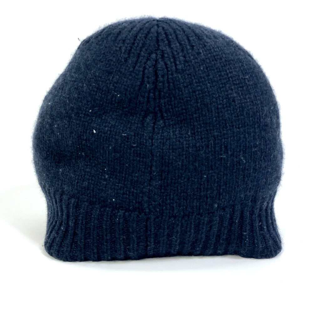 HERMES Knit hat cashmere black Beanie Beanie mens L Used