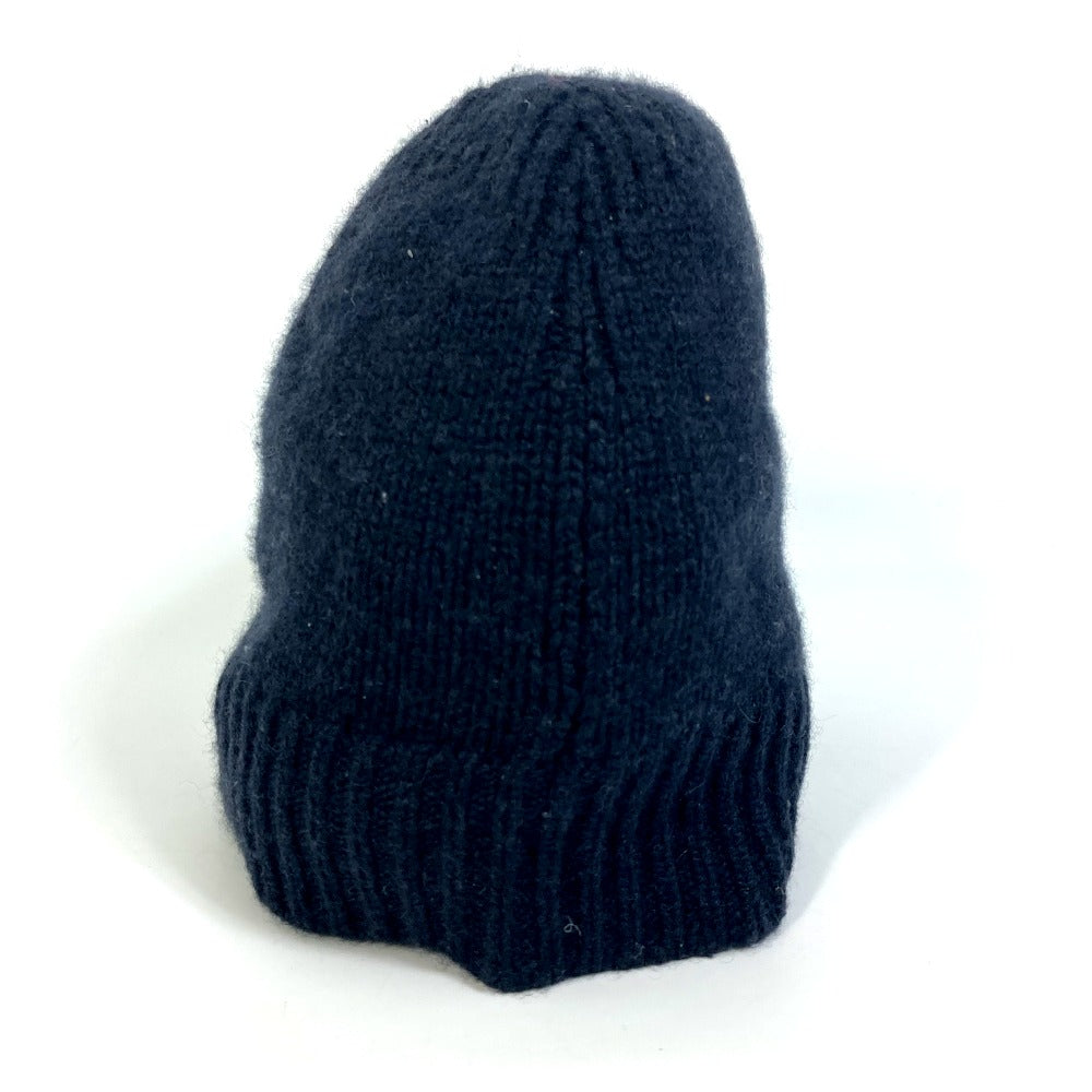 HERMES Knit hat cashmere black Beanie Beanie mens L Used