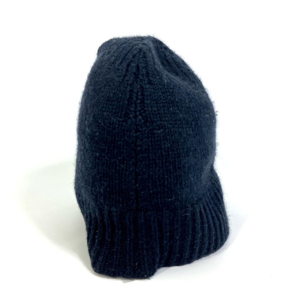 HERMES Knit hat cashmere black Beanie Beanie mens L Used