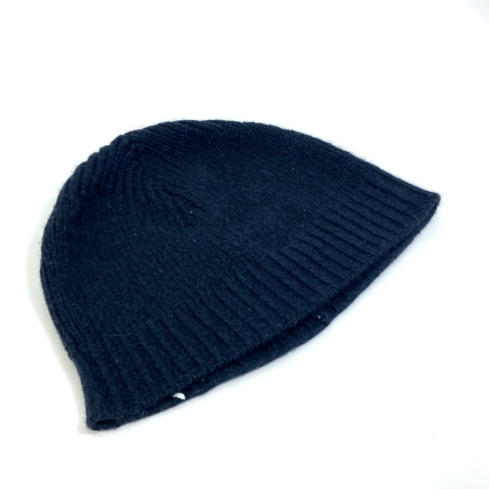 HERMES Knit hat cashmere black Beanie Beanie mens L Used