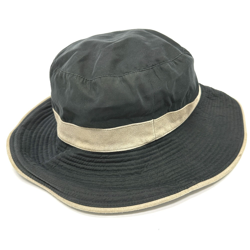 HERMES hat Nylon, suede gray H logo mens 57 Used