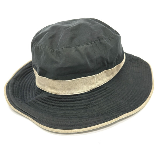HERMES hat Nylon, suede gray H logo mens 57 Used