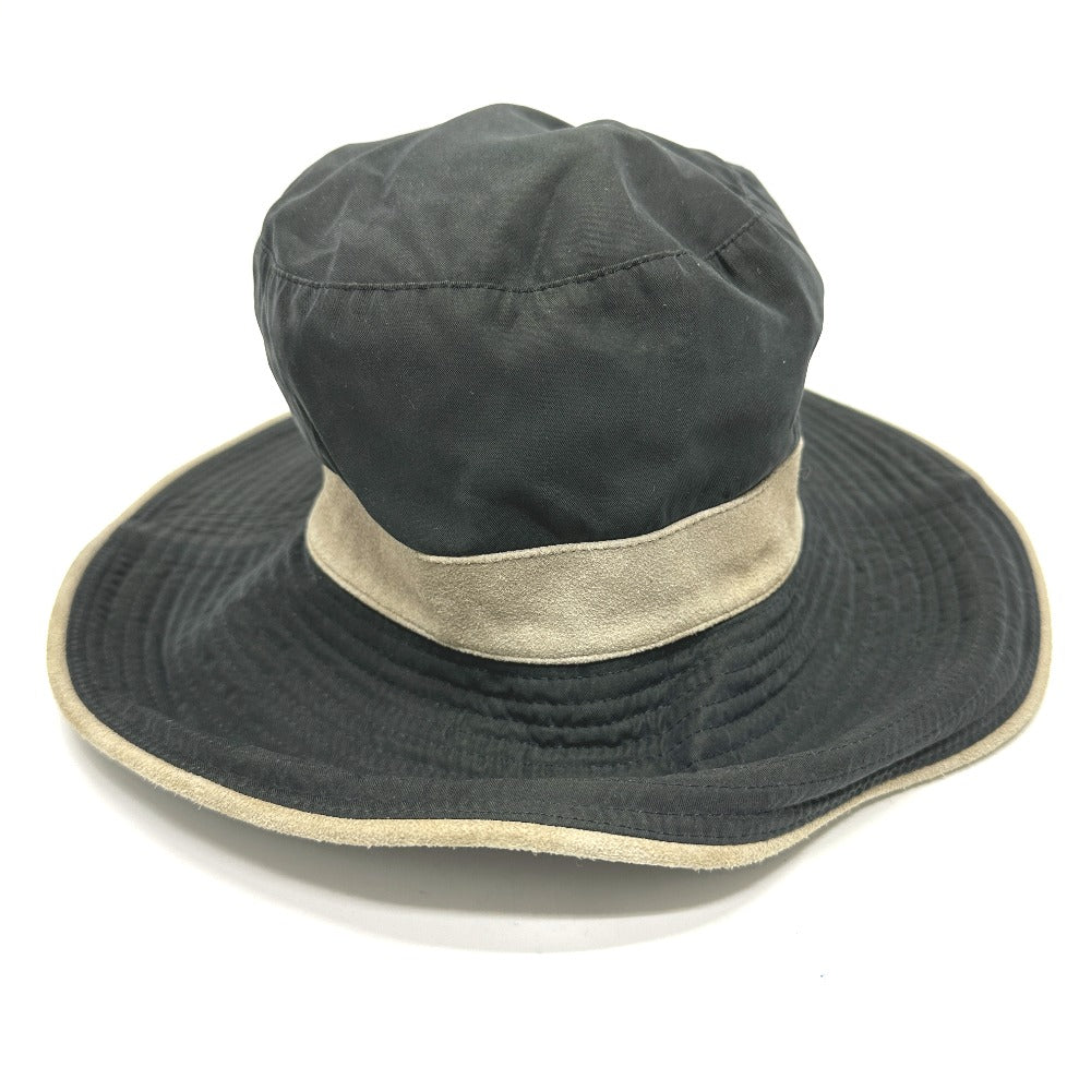 HERMES hat Nylon, suede gray H logo mens 57 Used
