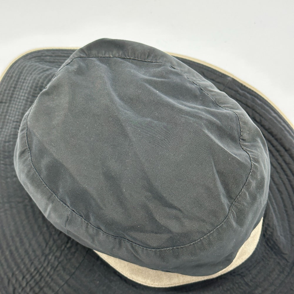 HERMES hat Nylon, suede gray H logo mens 57 Used