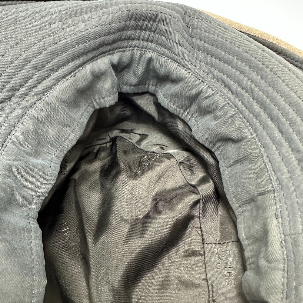 HERMES hat Nylon, suede gray H logo mens 57 Used