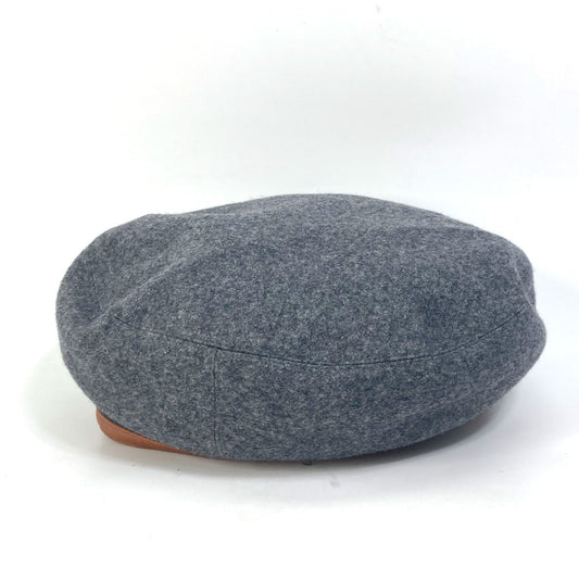 HERMES beret cashmere gray Serie button Women 58 Used