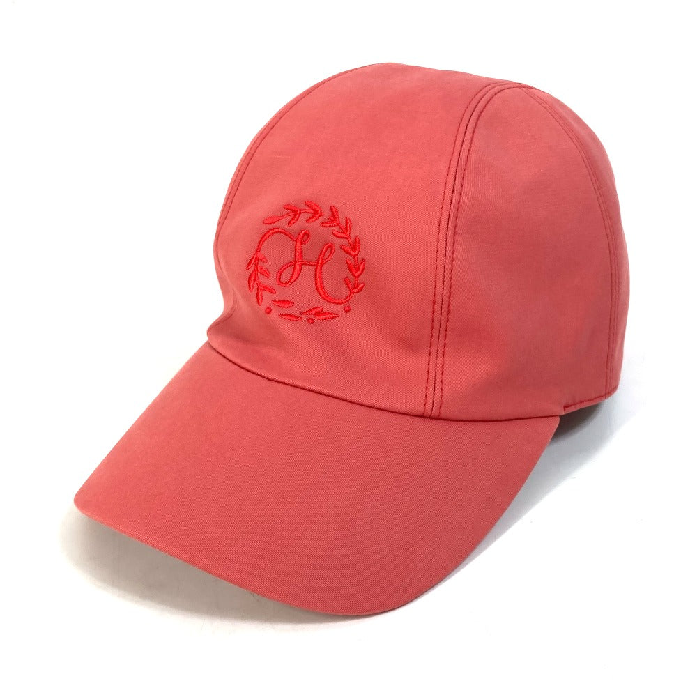 HERMES cap Cotton, Polyurethane Red logo Cap Davis H Primavera Women 57 Used
