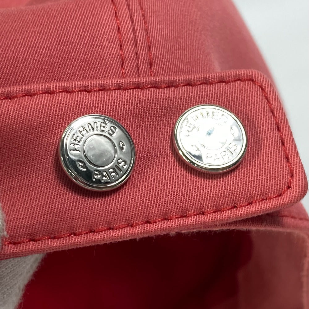 HERMES cap Cotton, Polyurethane Red logo Cap Davis H Primavera Women 57 Used