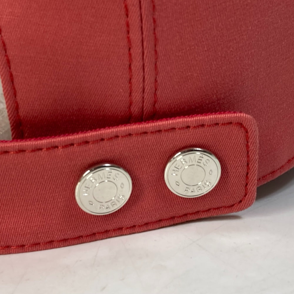 HERMES cap Cotton, Polyurethane Red logo Cap Davis H Primavera Women 57 Used