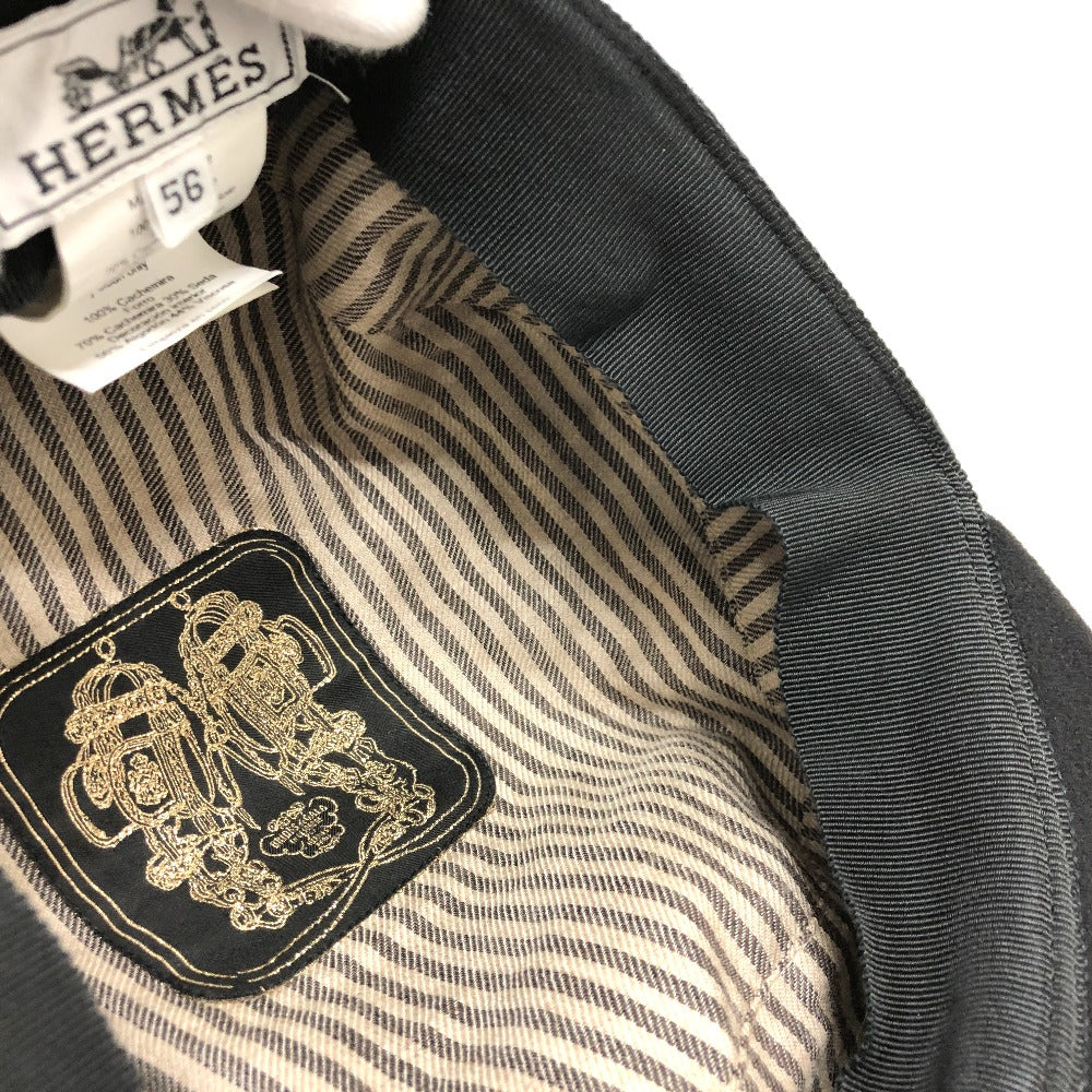 HERMES Casquette cashmere cashmere black Chene Dunkle