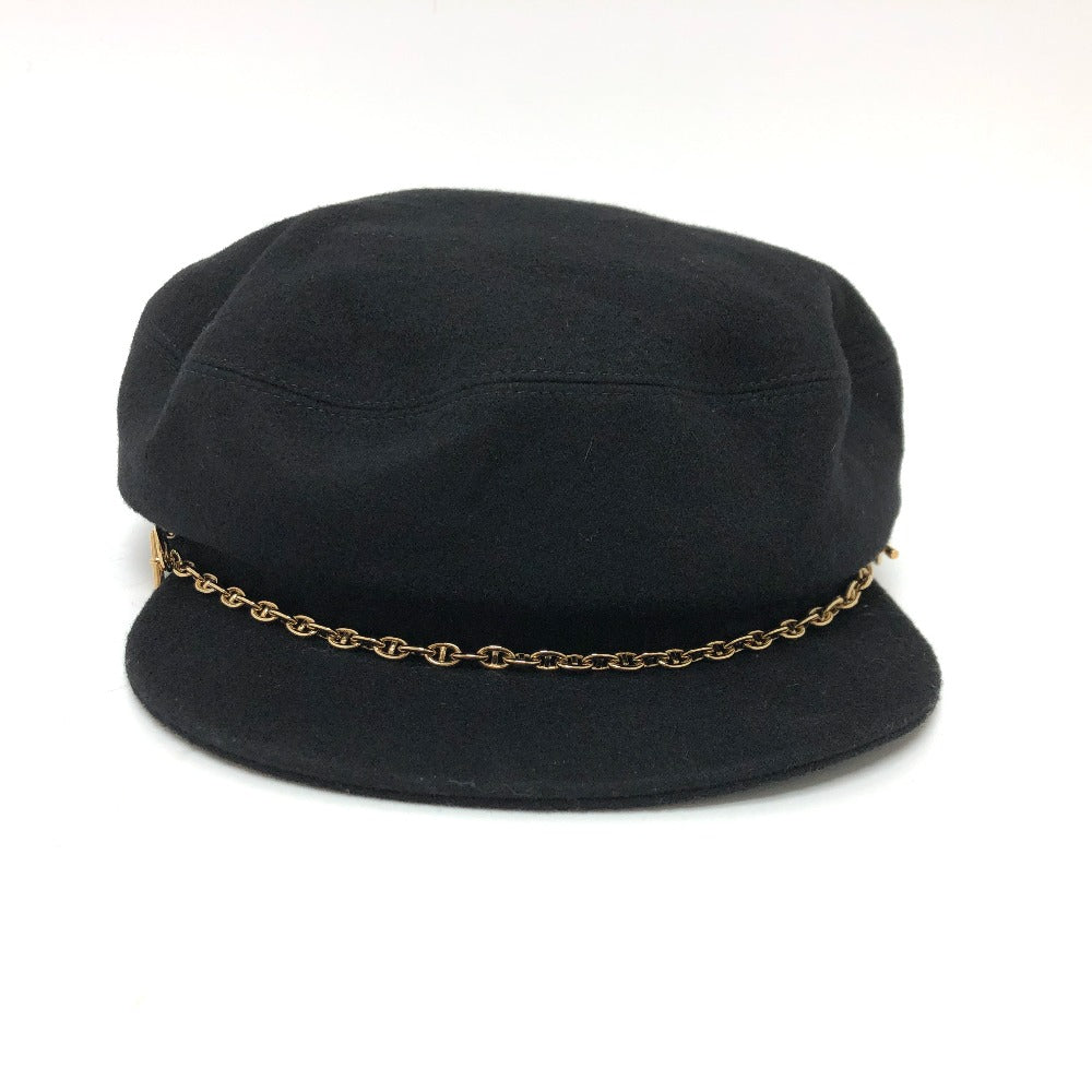 HERMES Casquette cashmere cashmere black Chene Dunkle
