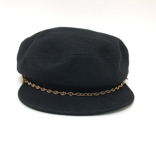 HERMES Casquette cashmere cashmere black Chene Dunkle