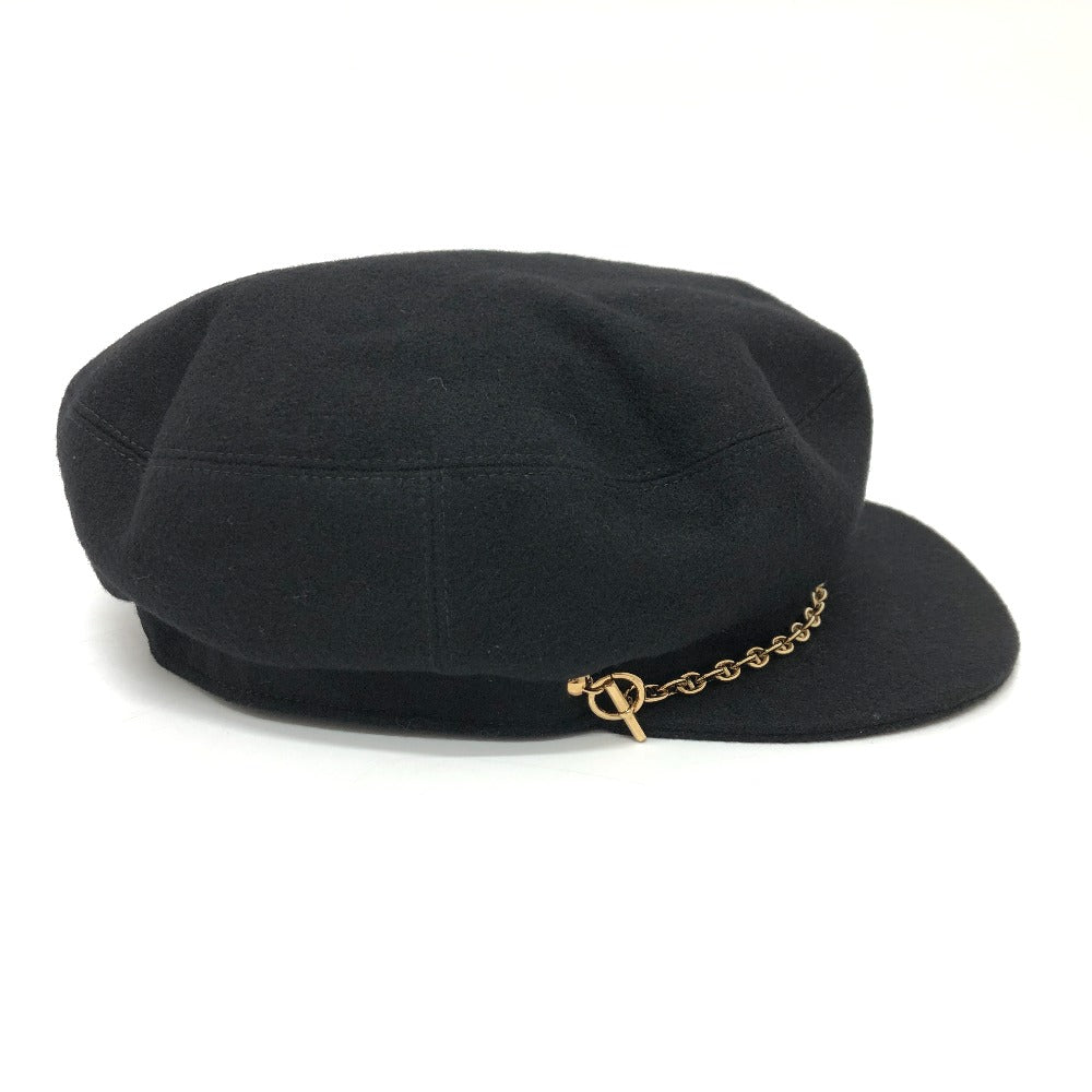 HERMES Casquette cashmere cashmere black Chene Dunkle