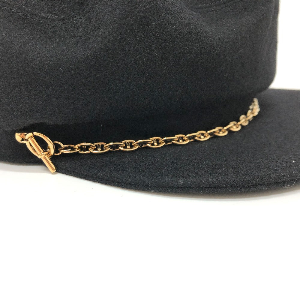 HERMES Casquette cashmere cashmere black Chene Dunkle