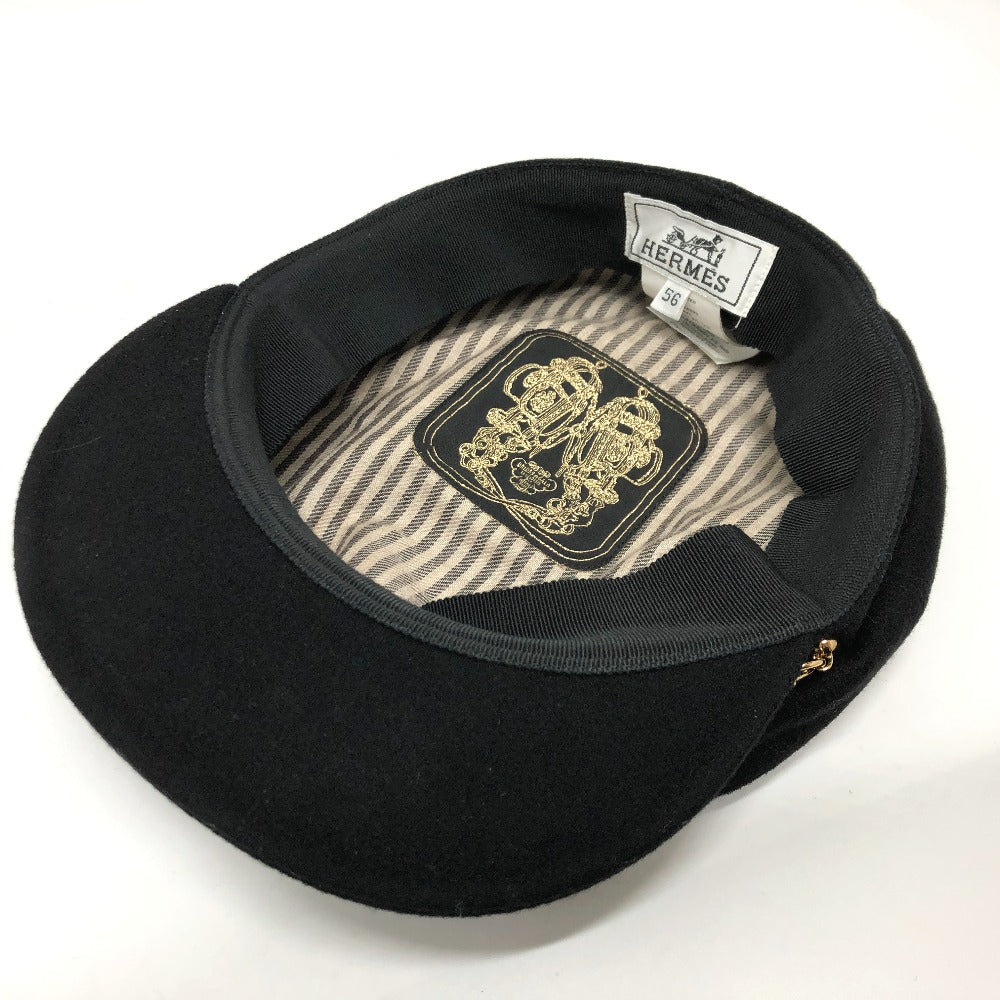 HERMES Casquette cashmere cashmere black Chene Dunkle
