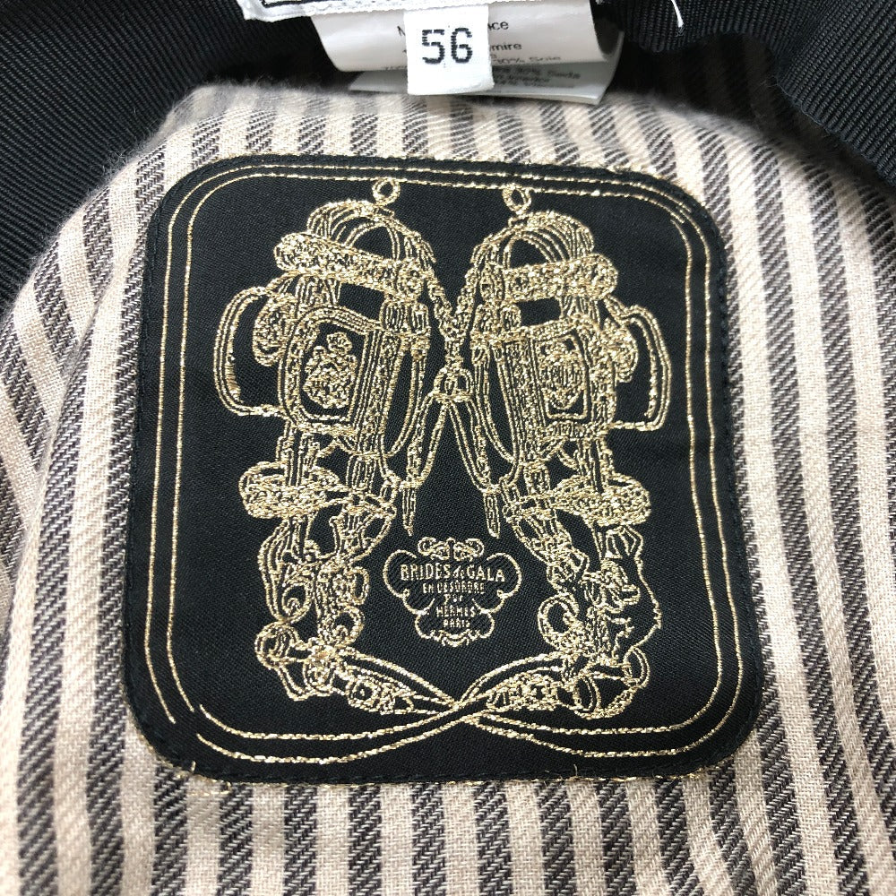 HERMES Casquette cashmere cashmere black Chene Dunkle