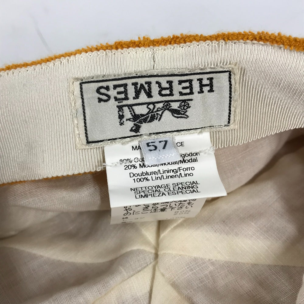 HERMES cap Cotton, Rayon Orange Hat cap cap Casquette Women 57 Used