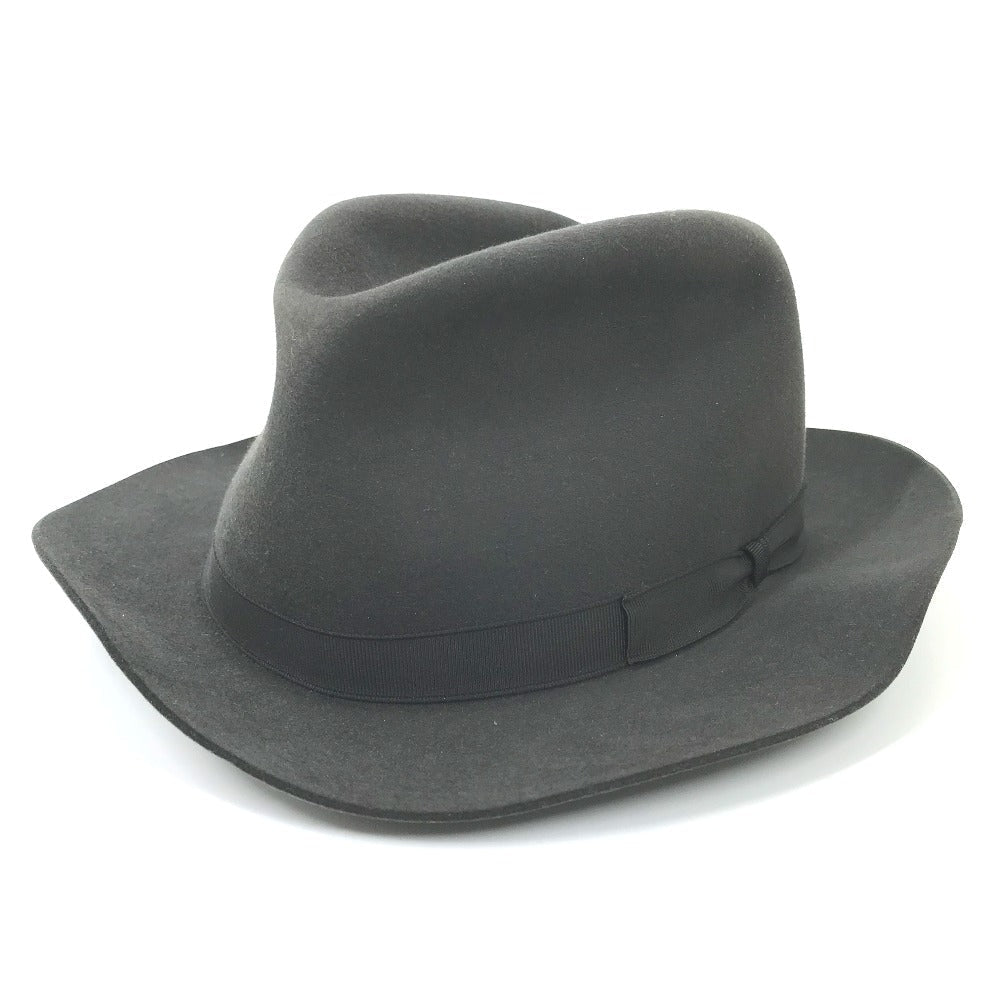 HERMES hat , Beaver Gray type Hat hat hat mens 56 Used