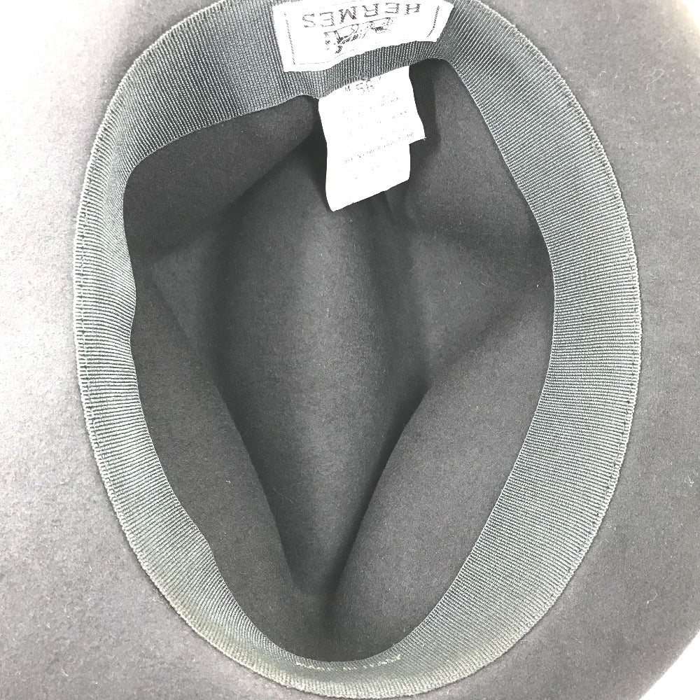 HERMES hat , Beaver Gray type Hat hat hat mens 56 Used