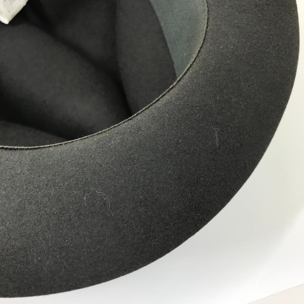 HERMES hat , Beaver Gray type Hat hat hat mens 56 Used