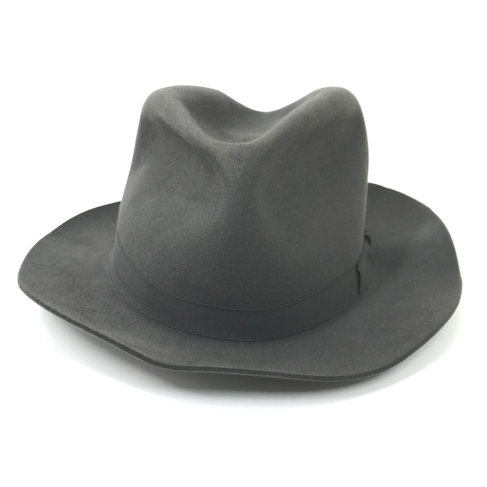 HERMES hat , Beaver Gray type Hat hat hat mens 56 Used