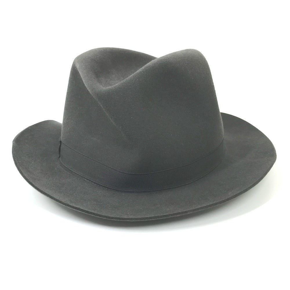 HERMES hat , Beaver Gray type Hat hat hat mens 56 Used
