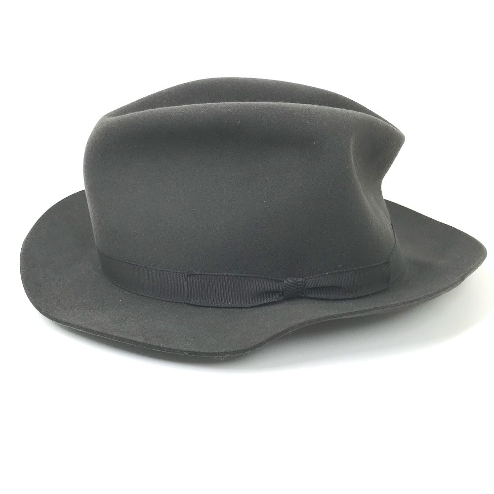 HERMES hat , Beaver Gray type Hat hat hat mens 56 Used