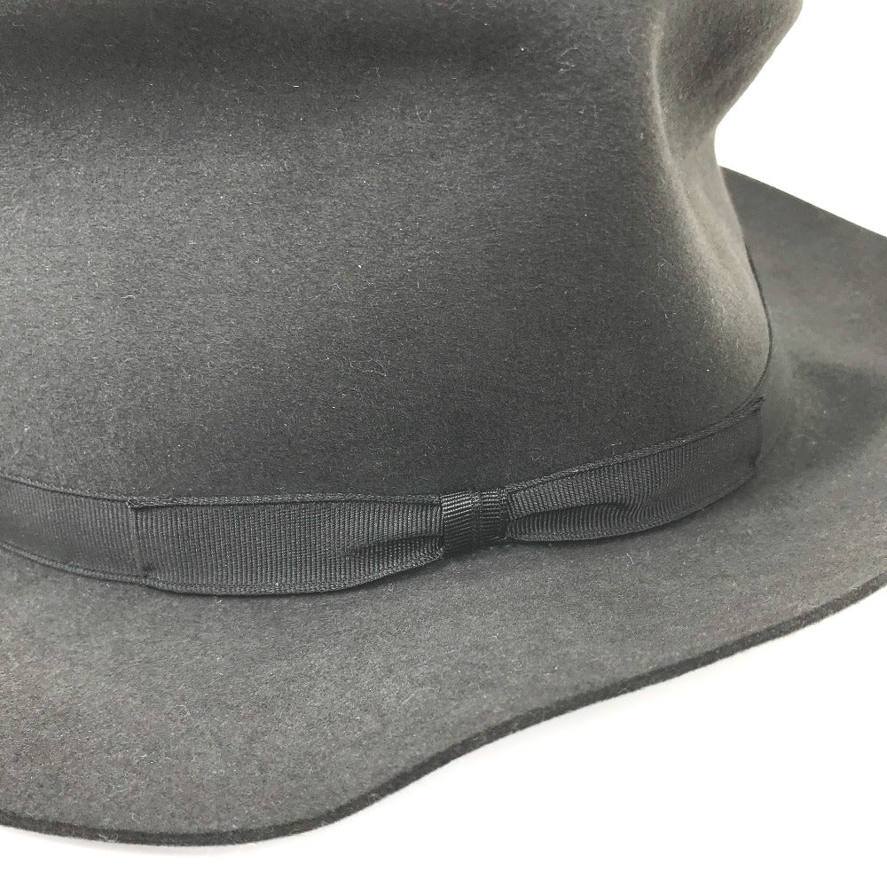 HERMES hat , Beaver Gray type Hat hat hat mens 56 Used