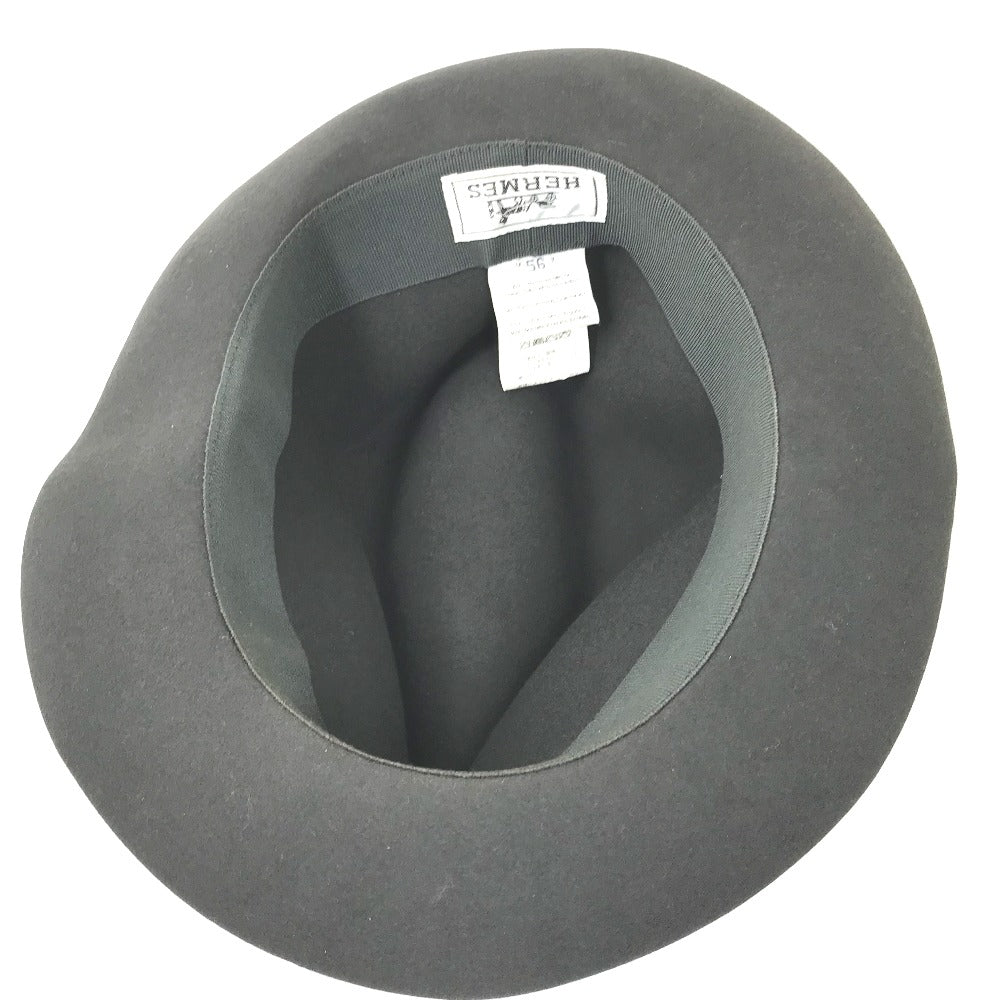 HERMES hat , Beaver Gray type Hat hat hat mens 56 Used