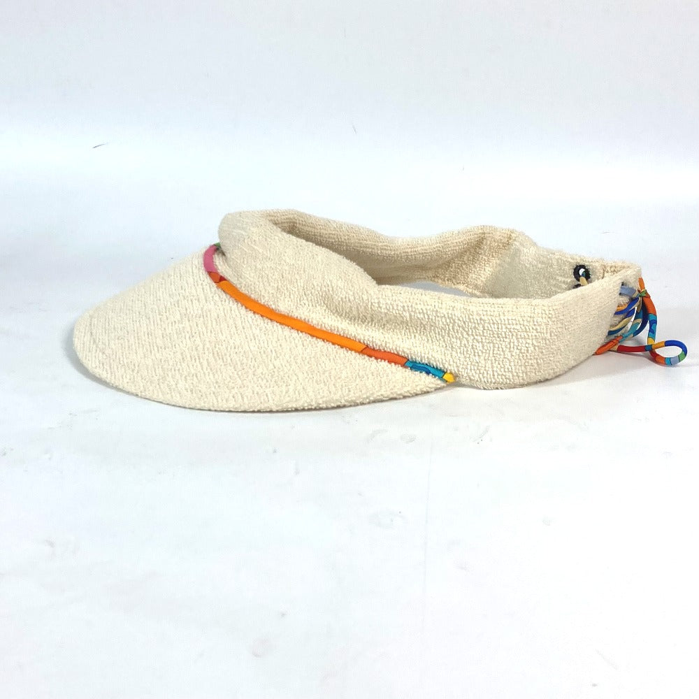 HERMES Sun visor cotton Ivorytype pile Women 56 Used