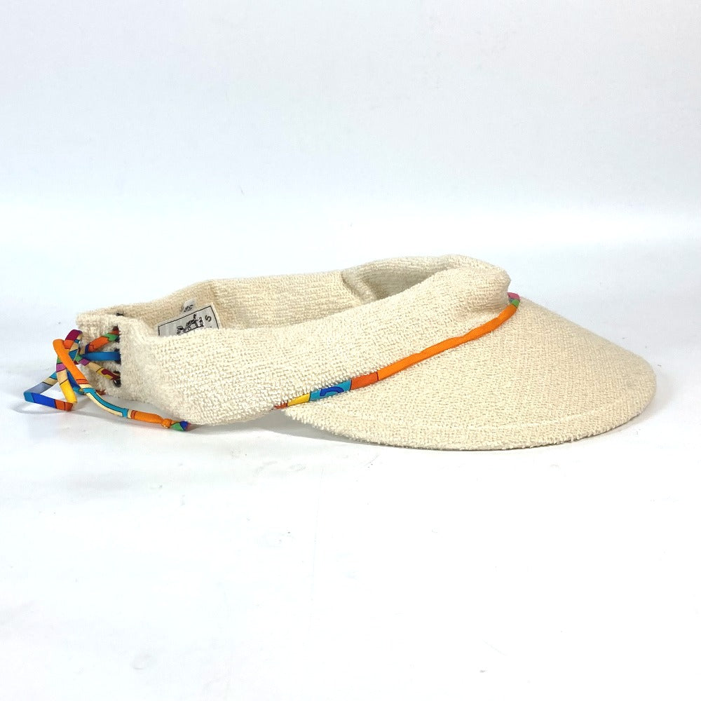 HERMES Sun visor cotton Ivorytype pile Women 56 Used