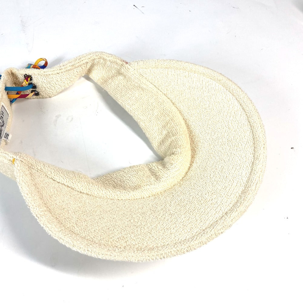 HERMES Sun visor cotton Ivorytype pile Women 56 Used