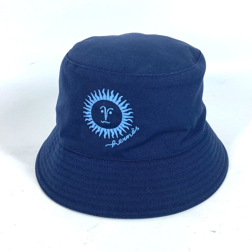 HERMES hat Cotton, Silk Navy Jean Sunshine Cotton 57