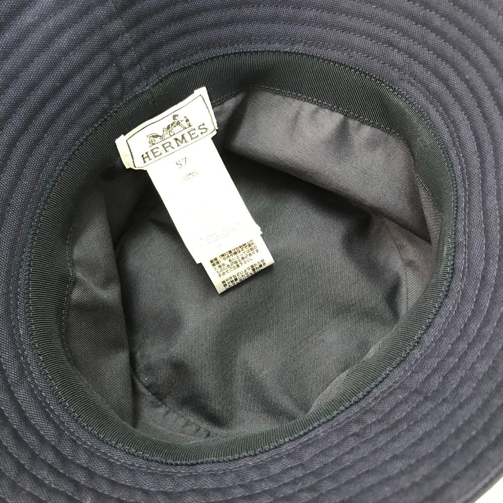 HERMES hat Cotton, Silk Navy Jean Sunshine Cotton 57