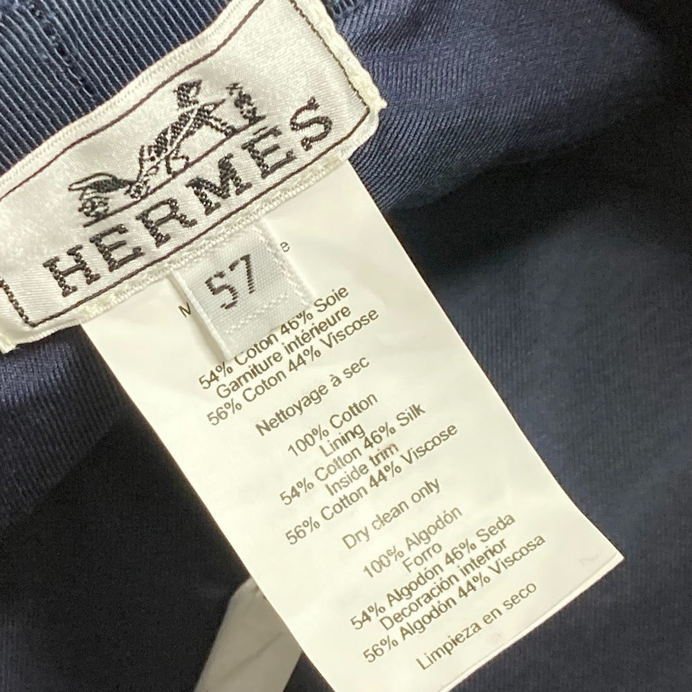 HERMES hat Cotton, Silk Navy Jean Sunshine Cotton 57