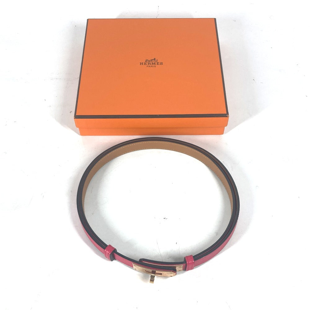 HERMES belt leather pink Kelly Belt Women Used