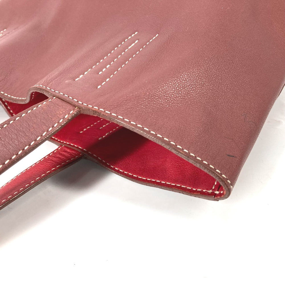 HERMES Tote Bag leather Red type Shoulder Bag Doble Sense 28