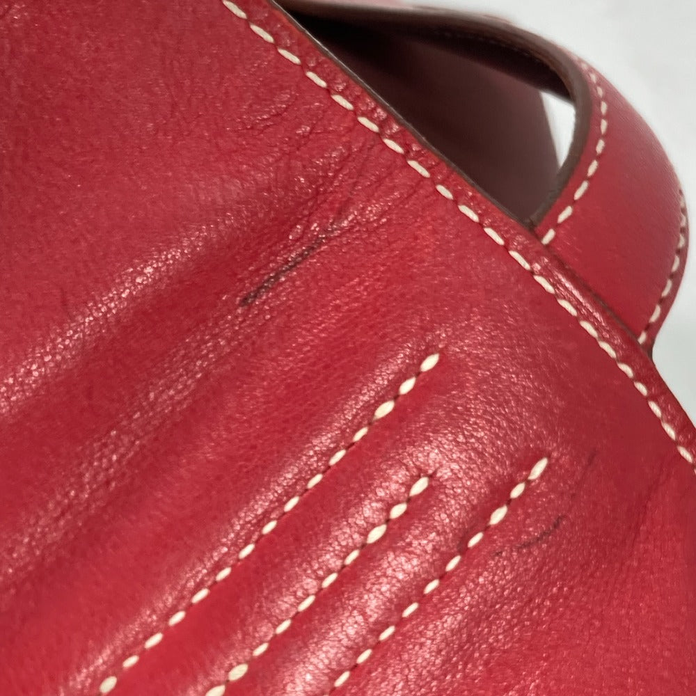 HERMES Tote Bag leather Red type Shoulder Bag Doble Sense 28