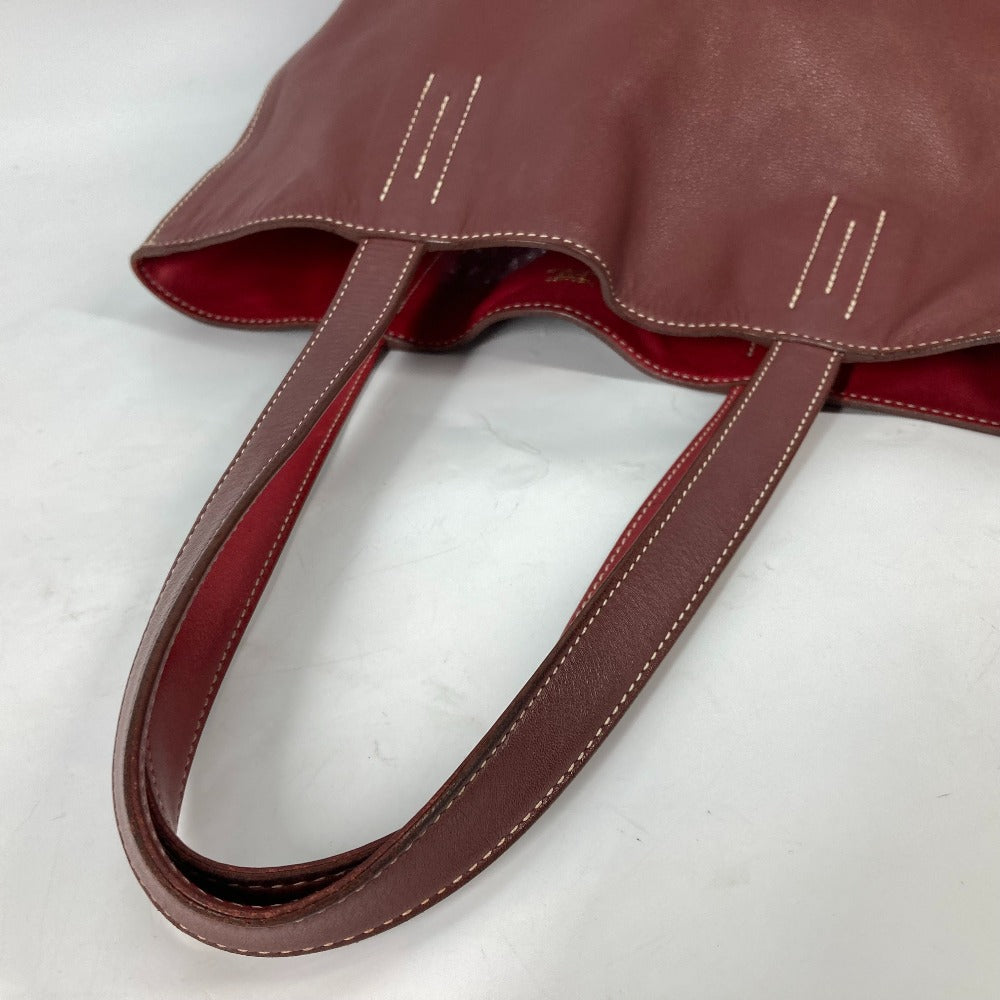 HERMES Tote Bag leather Red type Shoulder Bag Doble Sense 28