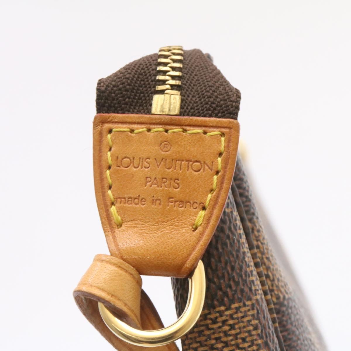 LOUIS VUITTON Damier Ebene Pochette 100th Accessoires Pouch N41206 Auth 25208A