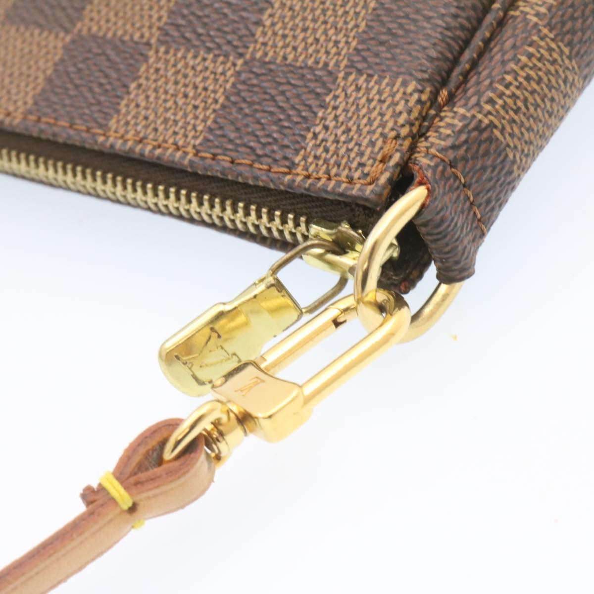 LOUIS VUITTON Damier Ebene Pochette 100th Accessoires Pouch N41206 Auth 25208A
