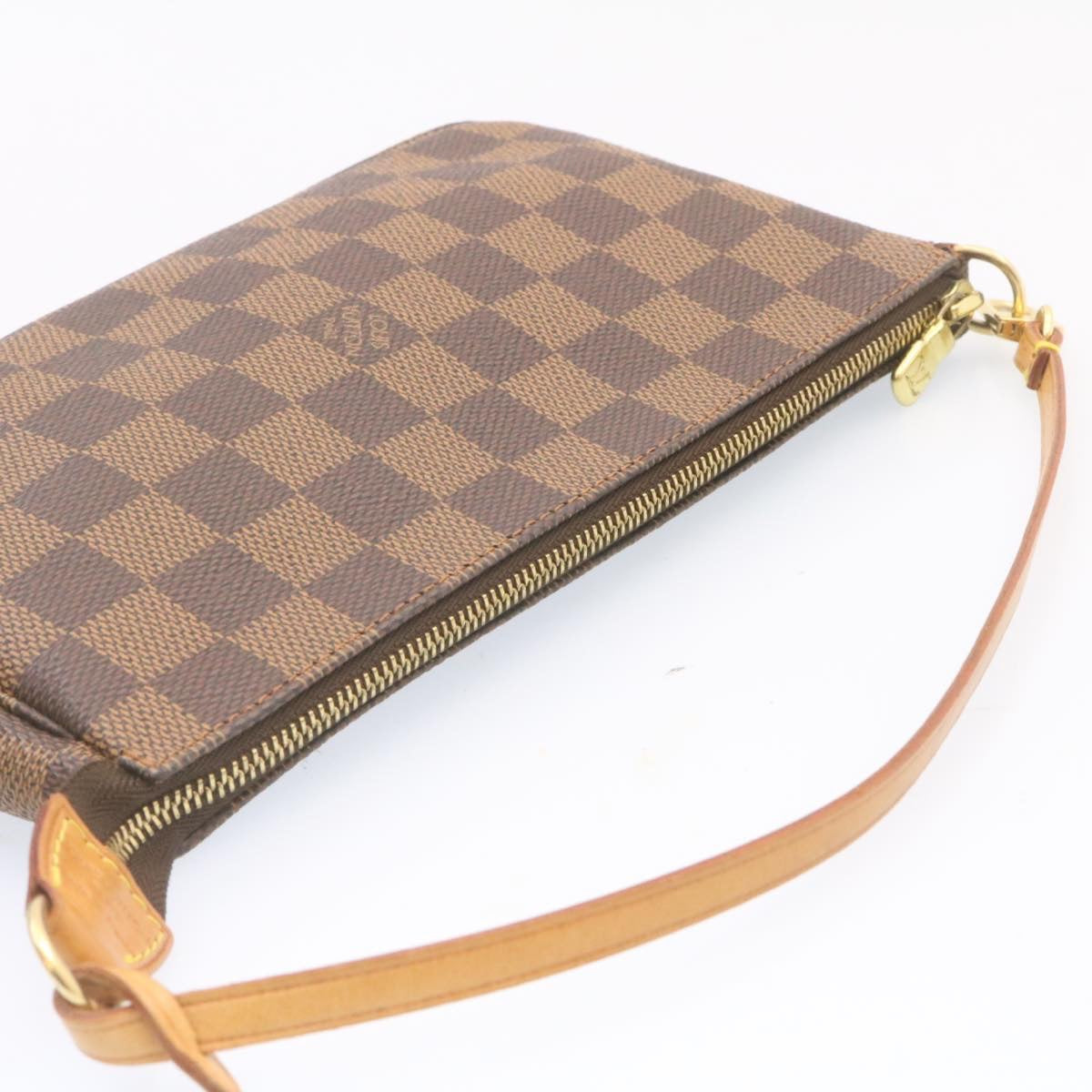 LOUIS VUITTON Damier Ebene Pochette 100th Accessoires Pouch N41206 Auth 25208A