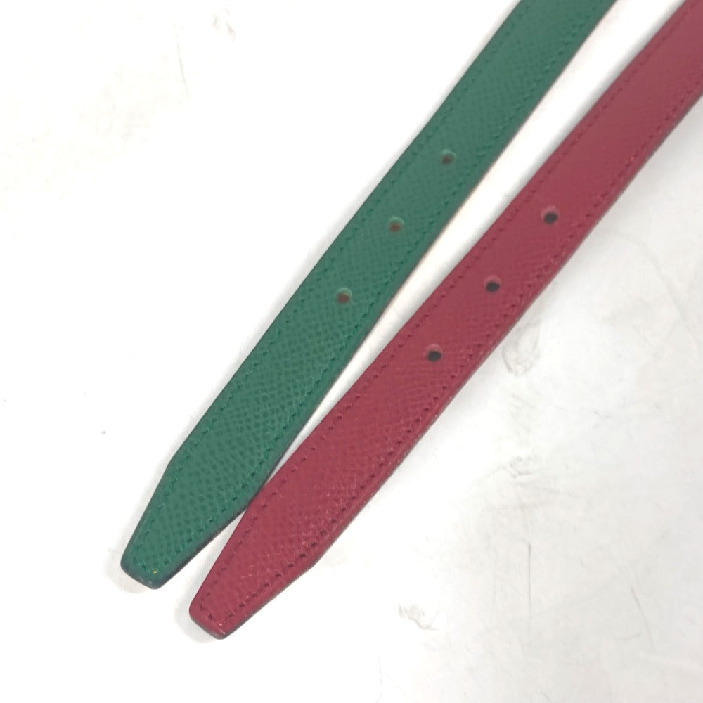 HERMES belt leather Red vintage Double Women 65 Used