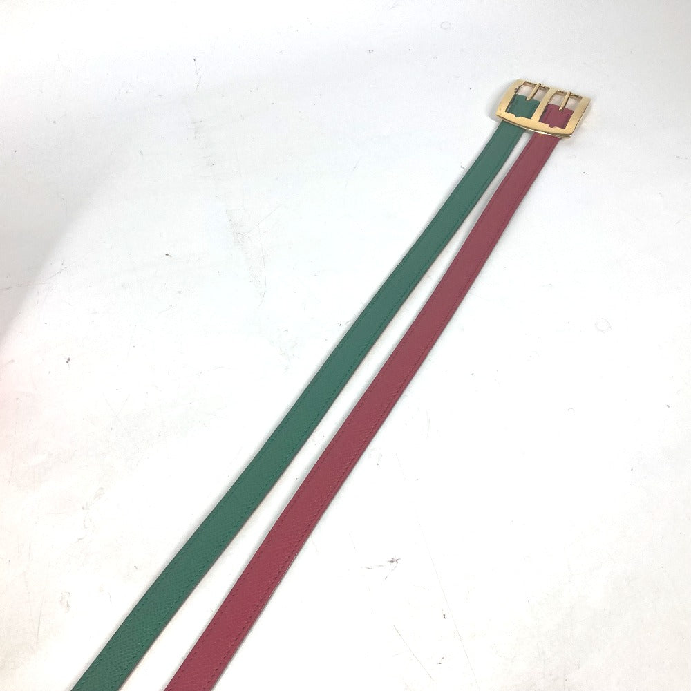 HERMES belt leather Red vintage Double Women 65 Used