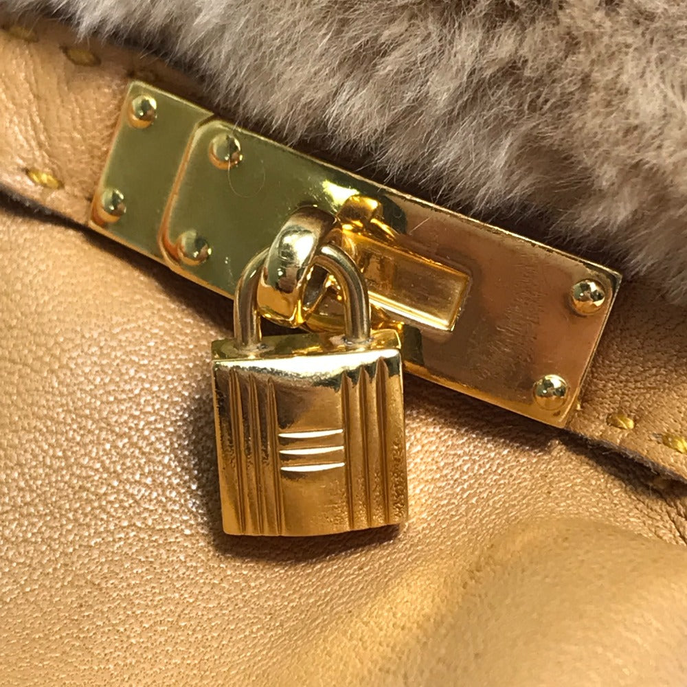 HERMES Glove leather Beige type Cadena Charm Princess 6.5