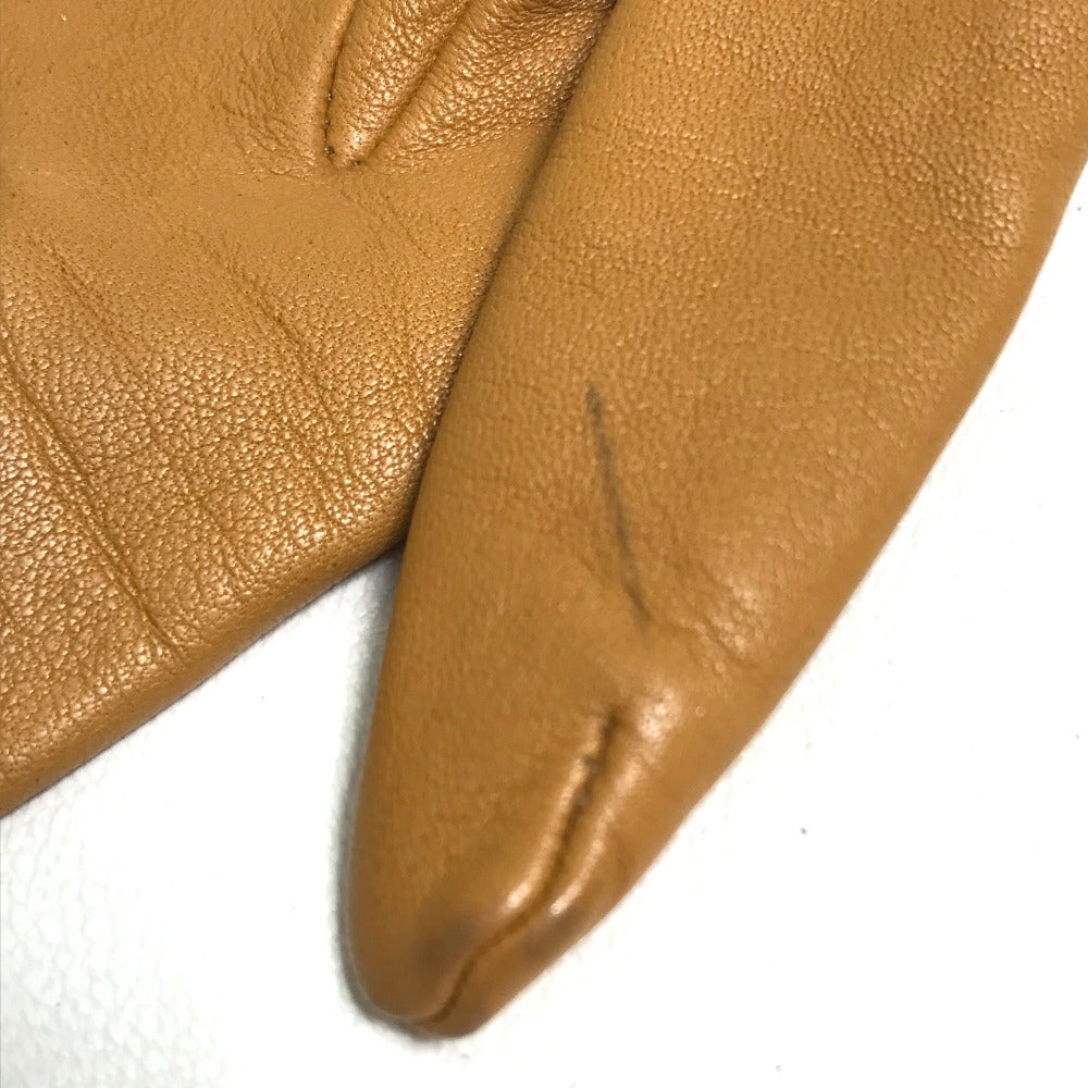 HERMES Glove leather Beige type Cadena Charm Princess 6.5